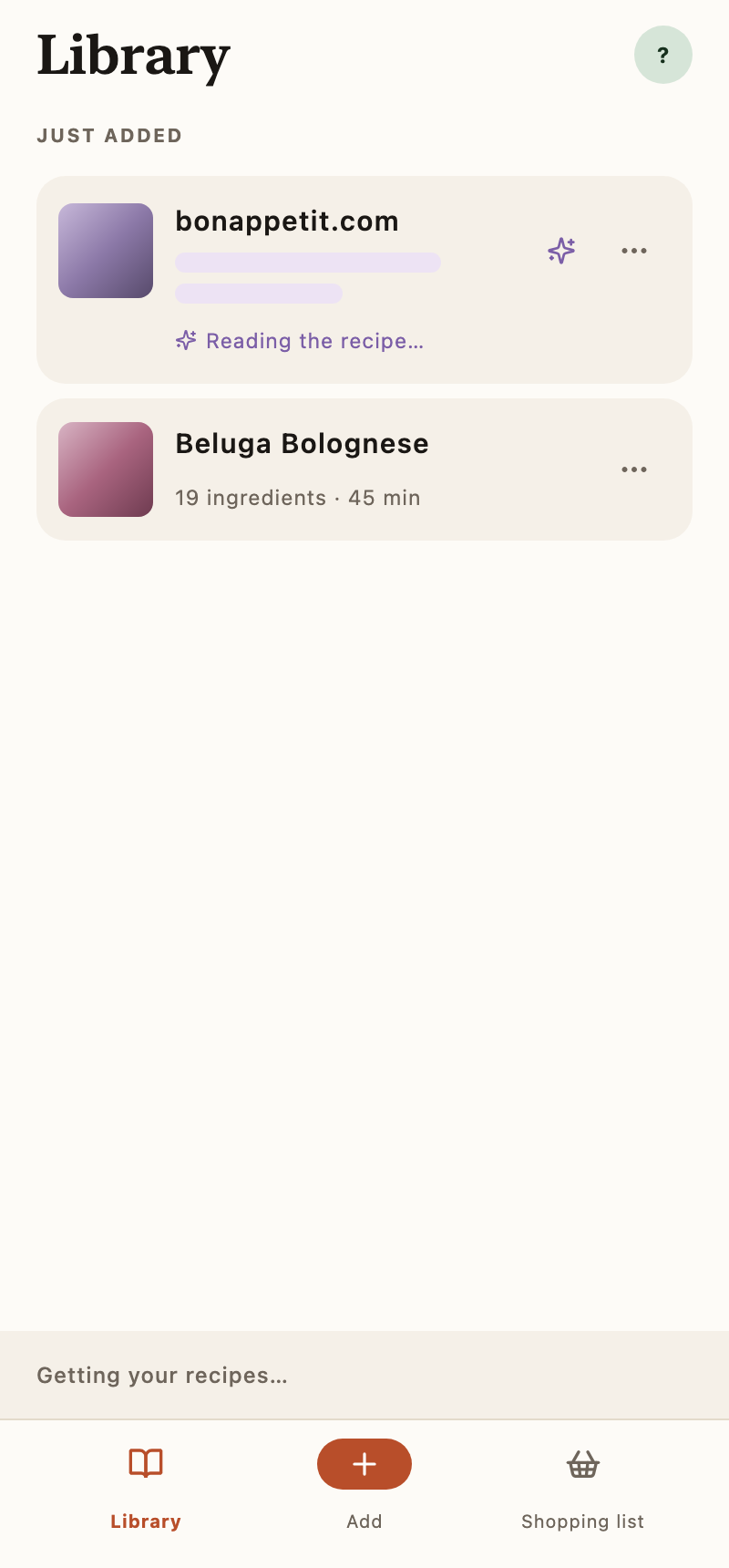Send it a link. Get a recipe. From Instagram, TikTok, or any recipe site.